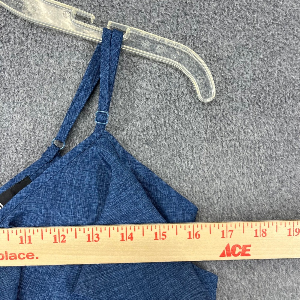 Lulus Ruffle Wide Leg Jumpsuit Women XS Blue crop Surplice Cold Shoulder Culotte - Picture 7 of 15